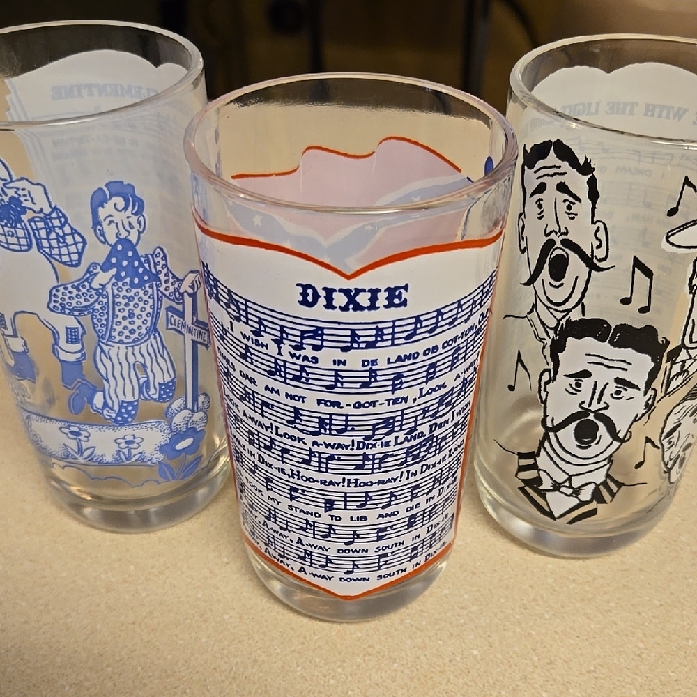 Vintage Big top Peanut butter lyric glasses set of 3
